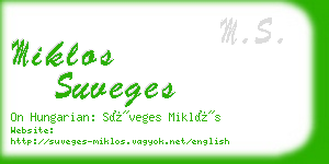 miklos suveges business card